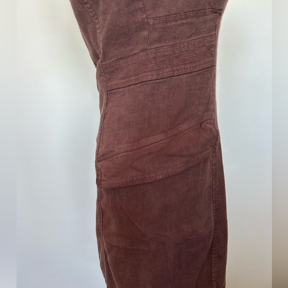 NWT Anthropologie dark brown square neck cargo dress linen blend size 10 - Picture 6 of 13